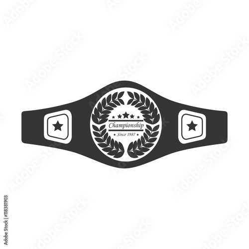 belt boxing sport championship winner fight award vector illustration isolated