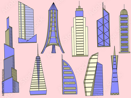 Tall buildings vector