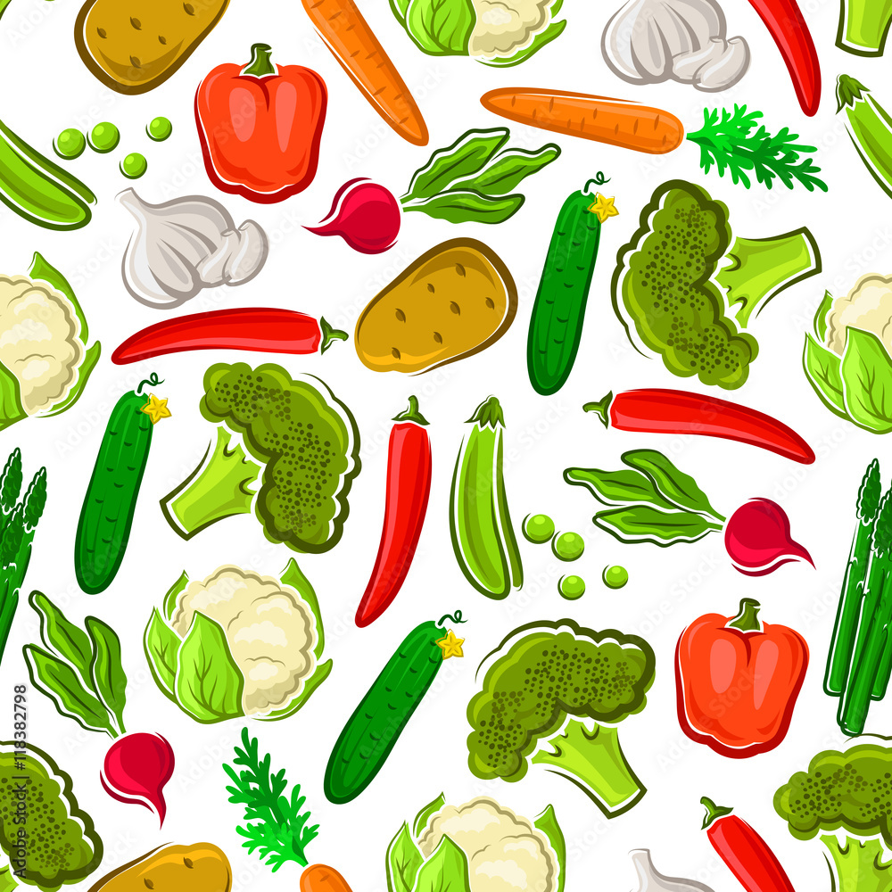 Fresh vegetables vegetarian seamless background Fresh vegetables vegetarian seamless background