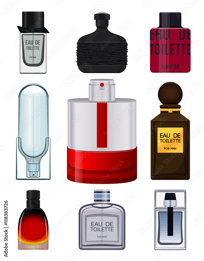 Men Perfume Bottle Set. Realistic Vector Product Packaging Design Royalty  Free SVG, Cliparts, Vectors, and Stock Illustration. Image 90148679.
