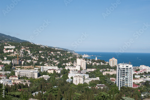 panoramic top view of Yalta city, Crimea