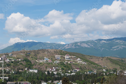 township Malorechenskoye on spurs of mountain range Demerdzhi, Crimea © Hgalina
