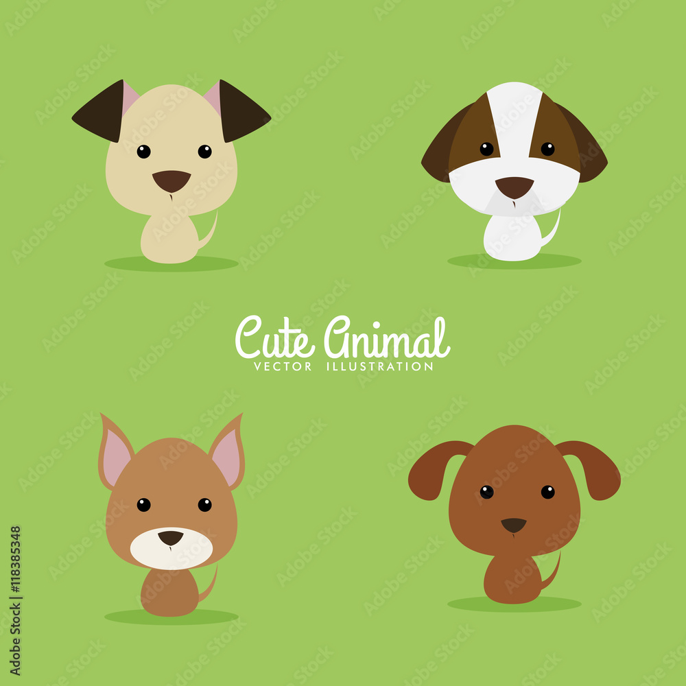 Fototapeta premium Cute Cartoon dogs