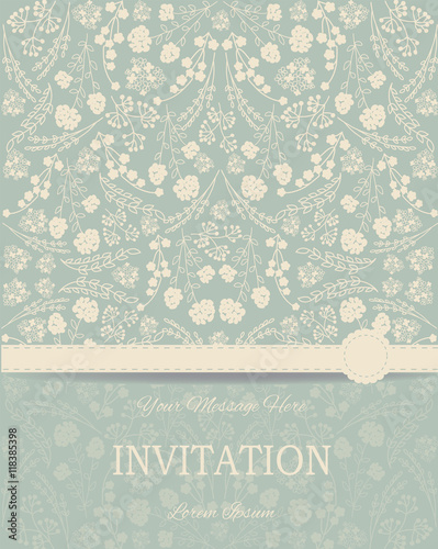Vintage card or wedding invitation