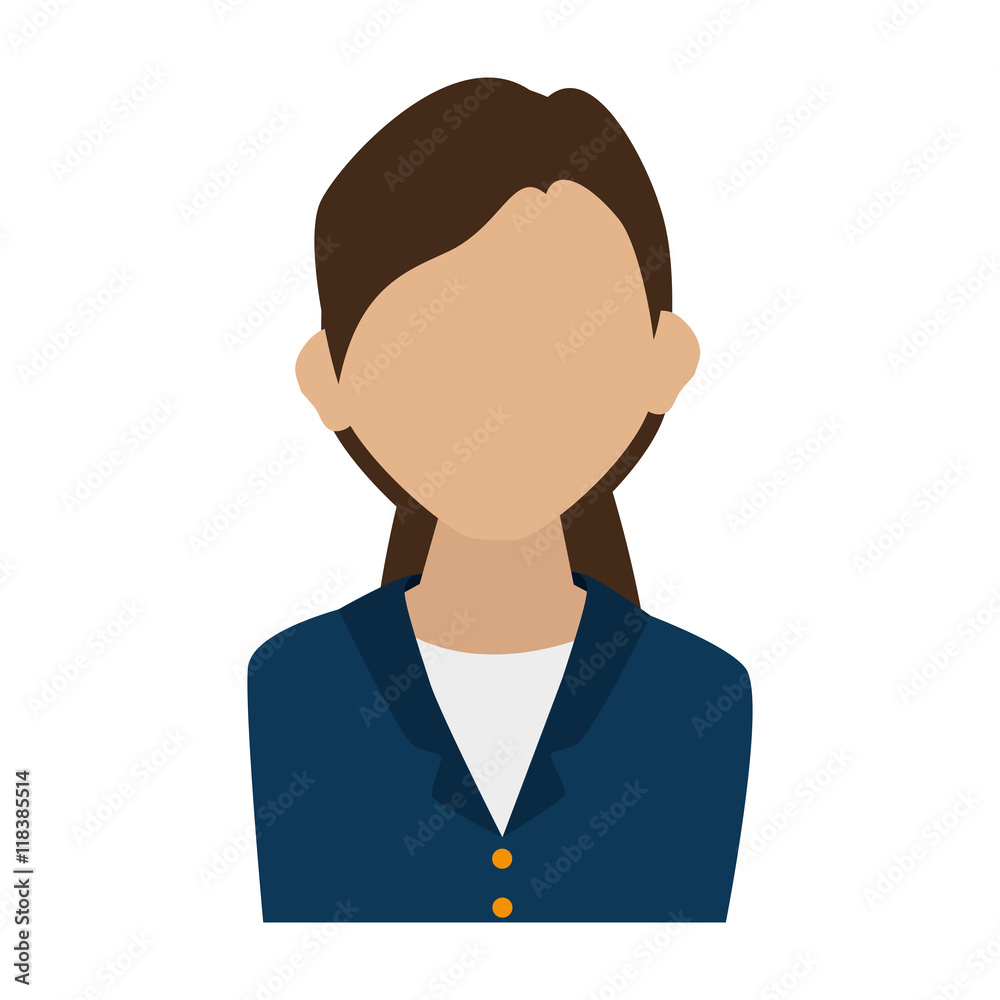 woman girl female person straight hair face head human vector illustration isolated woman girl female person straight hair face head human vector illustration isolated