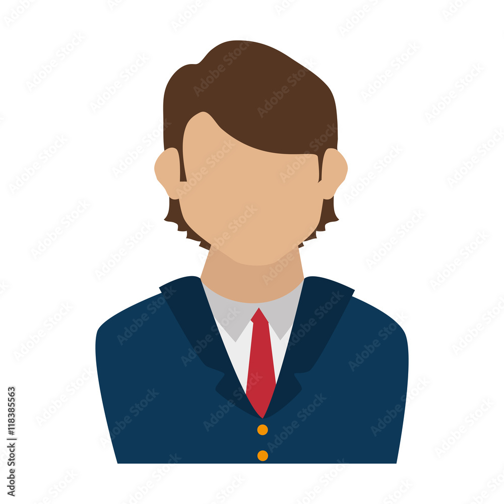 man guy boy person face head human tie suit business executive  vector  illustration isolated