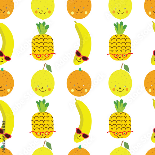 Seamless pattern with fruits