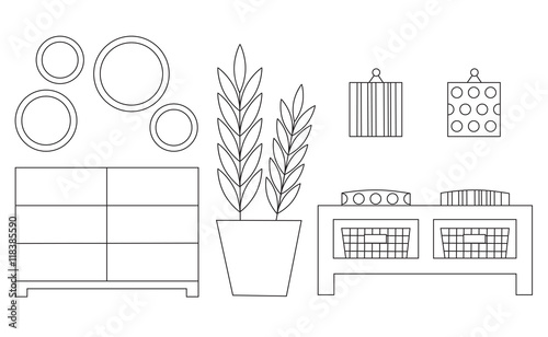 Line icon of hallway