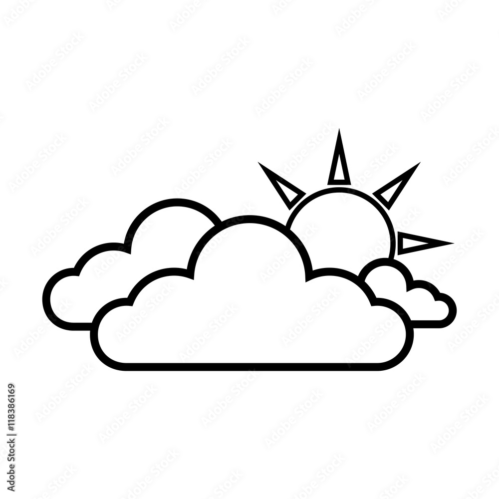 sunny cloud sun weather sky clear sunrise vector illustration isolated sunny cloud sun weather sky clear sunrise vector illustration isolated