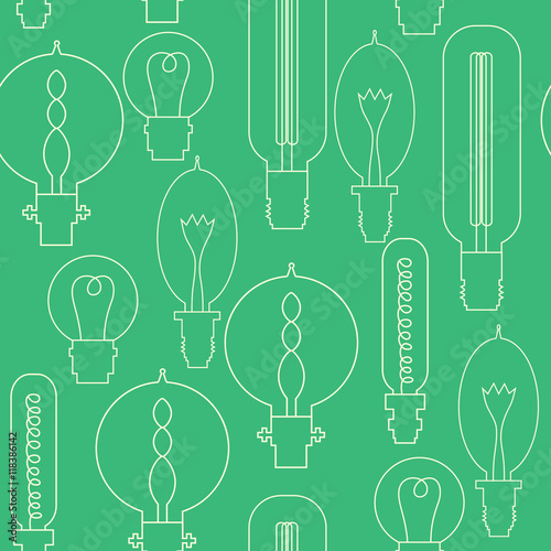 Vector Lightbulb seamless pattern