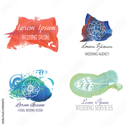SPA Watercolor logotypes set