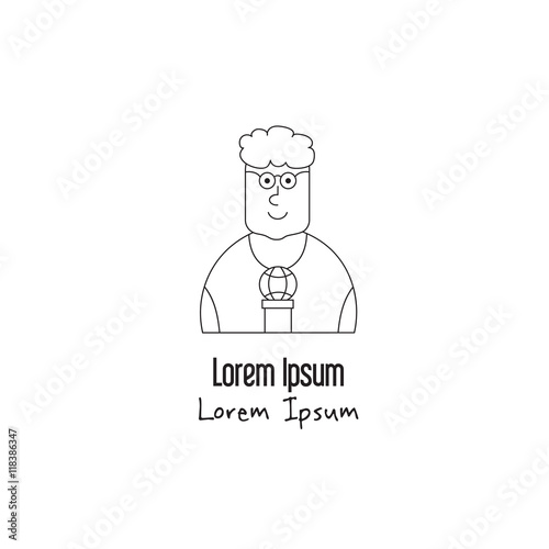Unique modern logotype with journalist