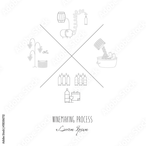 Vector illustration of winemaking