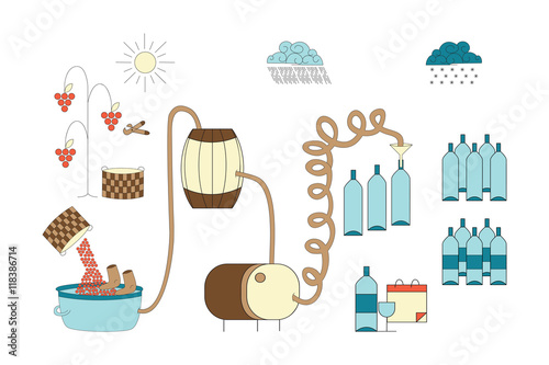 Vector illustration of winemaking