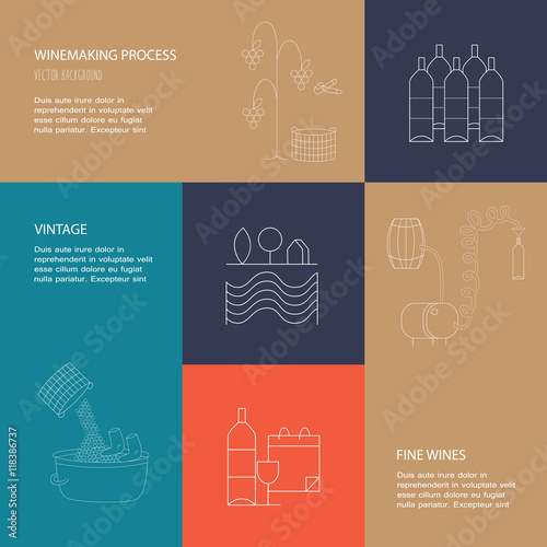 Vector illustration of winemaking