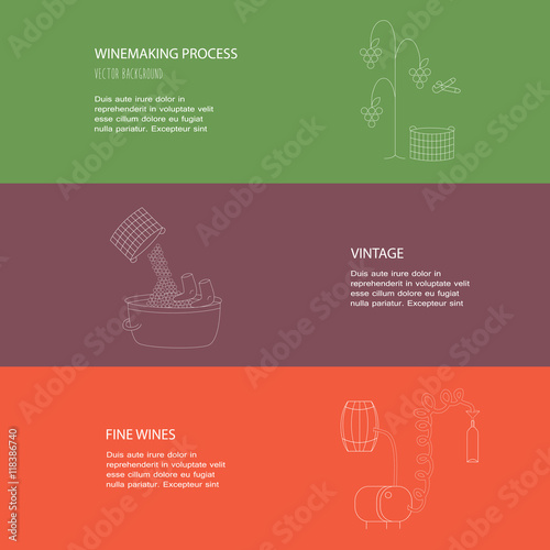 Vector illustration of winemaking