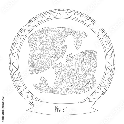 Pisces - Coloring for Adults