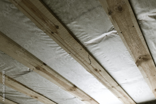 the wooden ceiling as background © schankz