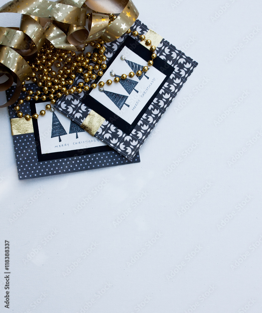 Fototapeta premium Vertical Homemade Christmas Card Background