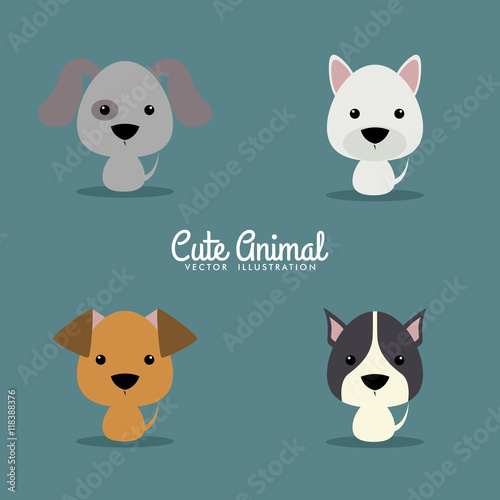 Fototapeta Naklejka Na Ścianę i Meble -  Cute Cartoon dogs