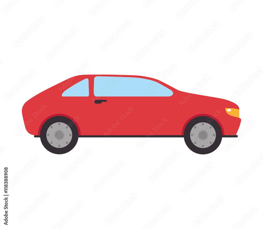 car automobile auto transport vehicle side hatchback  vector  illustration isolated 
