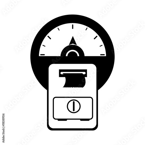 car meter time parking park street road sign law price pay ticket vector illustration isolated