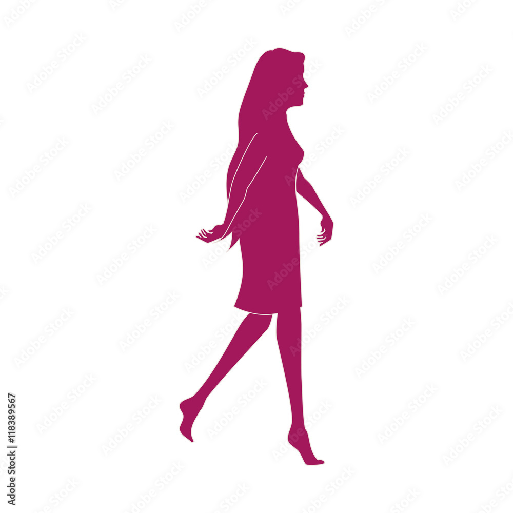 girl hair body model walk beauty pink female lady vector illustration isolated girl hair body model walk beauty pink female lady vector illustration isolated