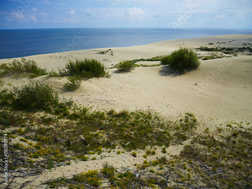 Fototapeta Naklejka Na Ścianę i Meble -  panoramic view of sand dune and sea