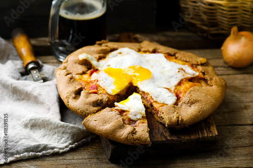 gallet with onion and ham. style rustic photo