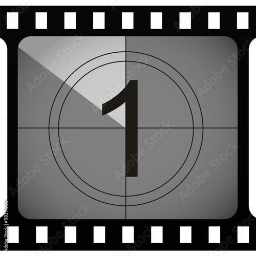 Hollywood, retro, countdown vector number.