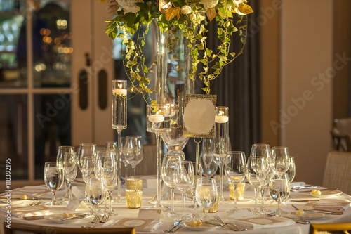 Elegant wedding reception arrangement