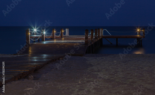 sea pier at night
