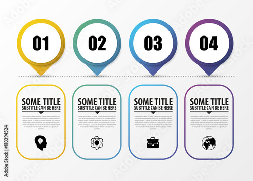 Timeline Infographic with pointers. Modern design template. Vector