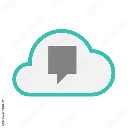 Isolated line art   cloud icon with a tooltip