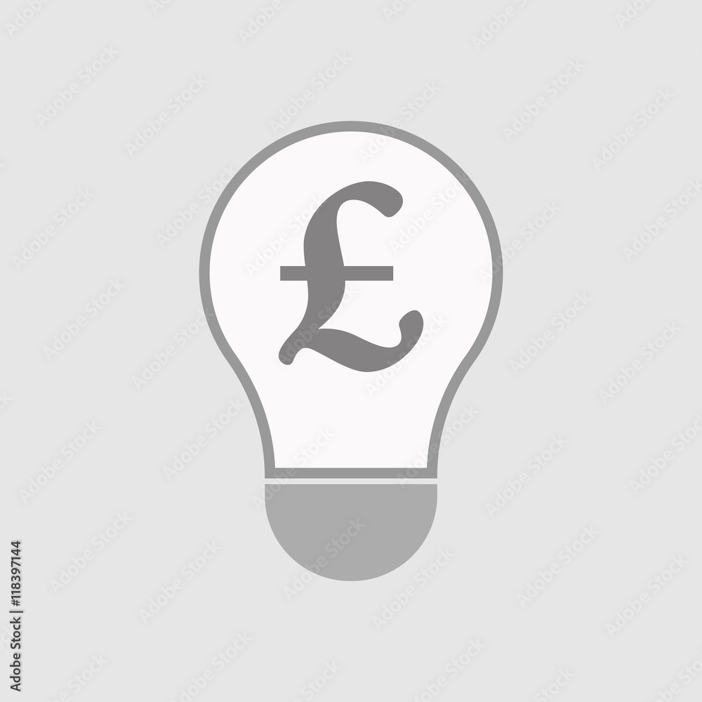 Isolated line art light bulb icon with a pound sign Isolated line art light bulb icon with a pound sign