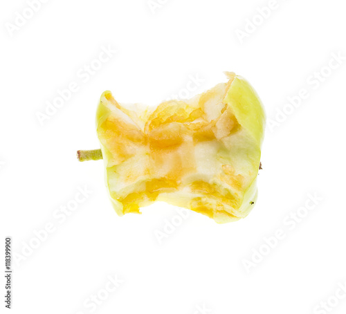 bitten apple on a white background