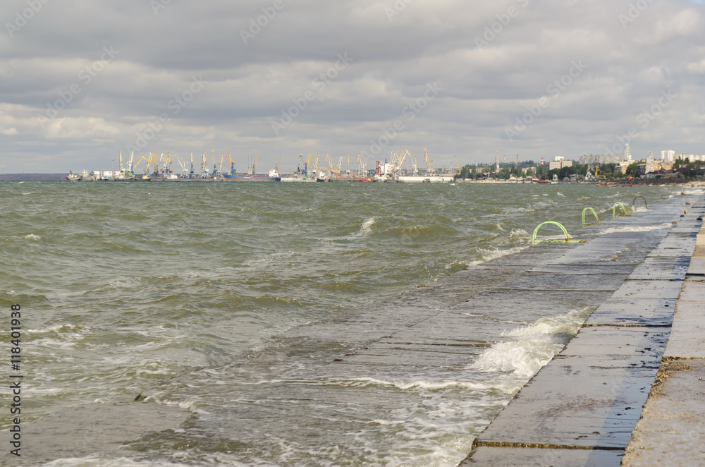 sea waves beat about rocks