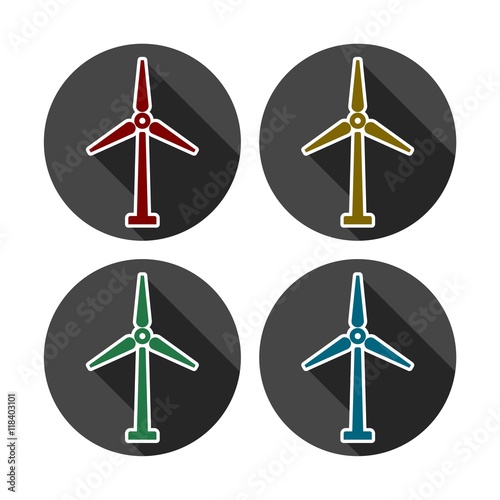 Wind Turbine Wind Power Icon Colorful Icon Set