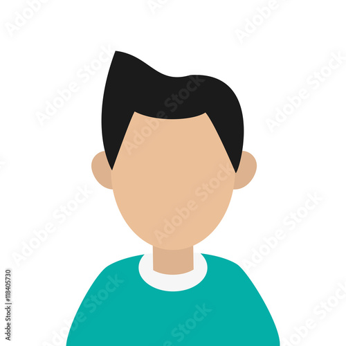 flat design faceless man portrait icon vector illustration