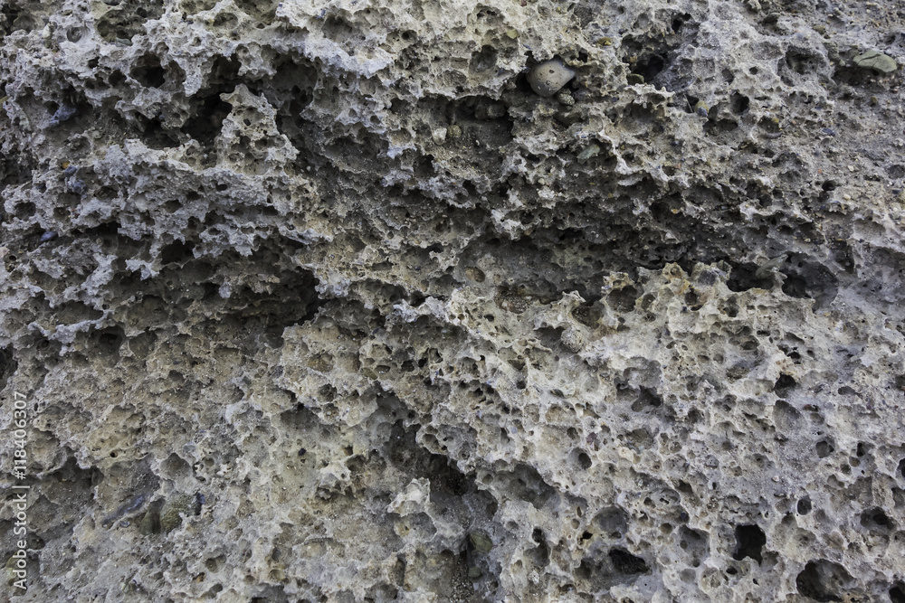 Porous natural structure of the stone Porous natural structure of the stone