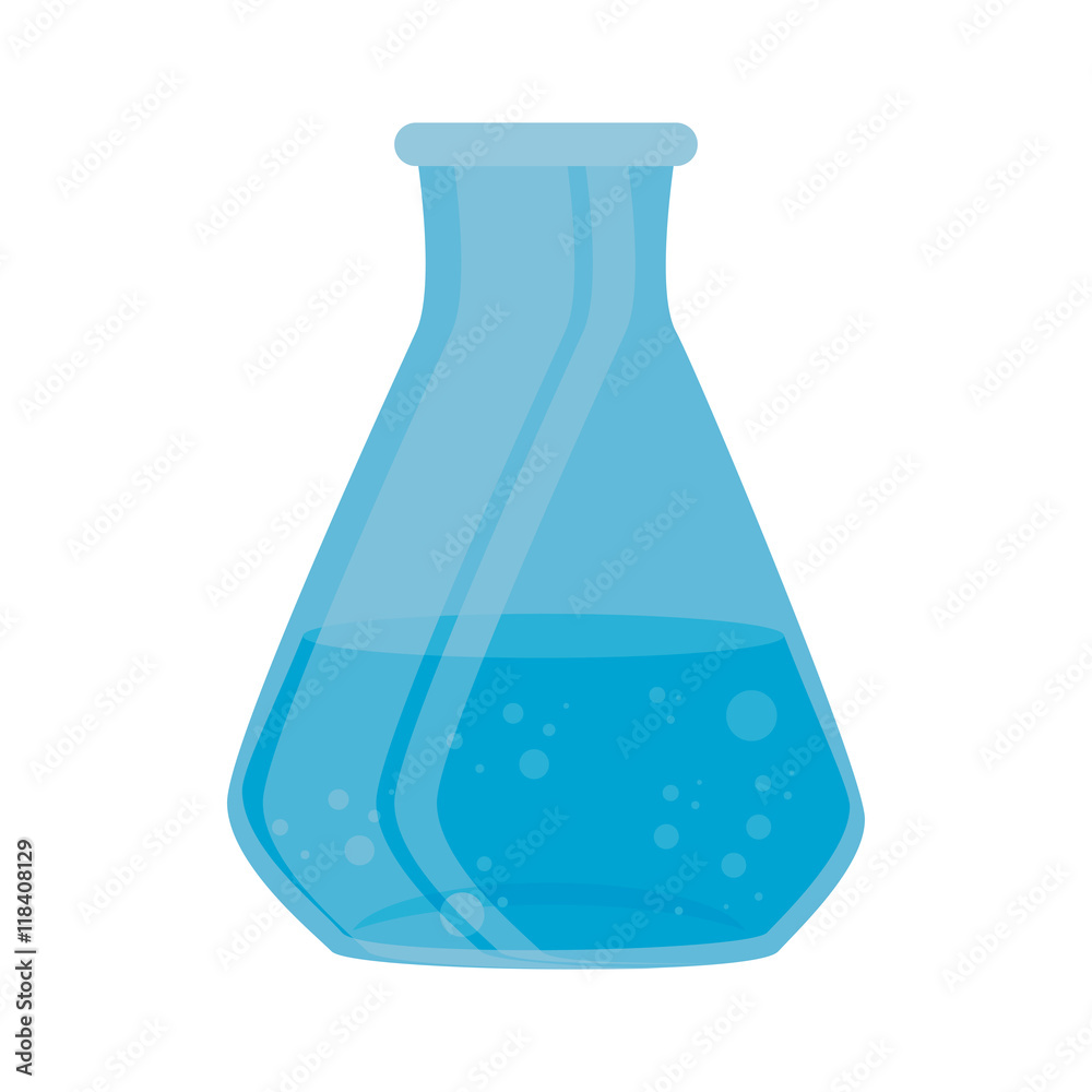 flask chemical chemistry bottle laboratory scientific object vector illustration isolated