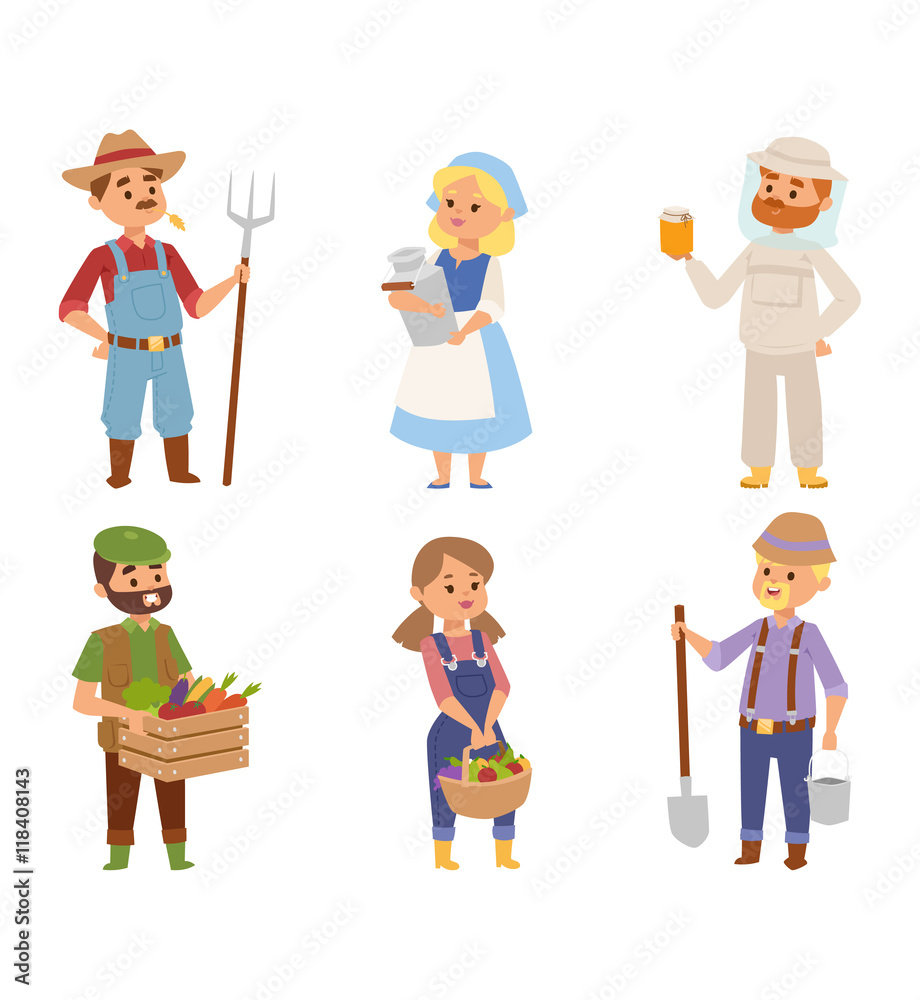 Farmers people vector characters Farmers people vector characters