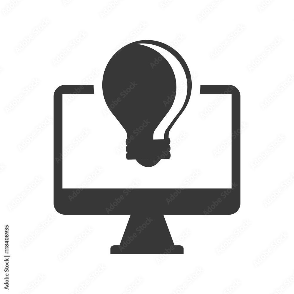 bulb computer money financial commerce icon. Flat and Isolated design. Vector illustration bulb computer money financial commerce icon. Flat and Isolated design. Vector illustration