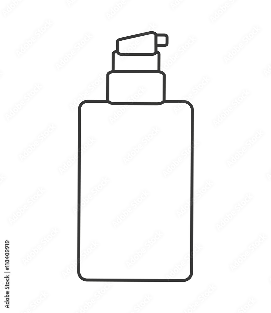 flat design cosmetic bottle icon vector illustration