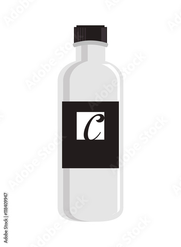 flat design cosmetic bottle icon vector illustration