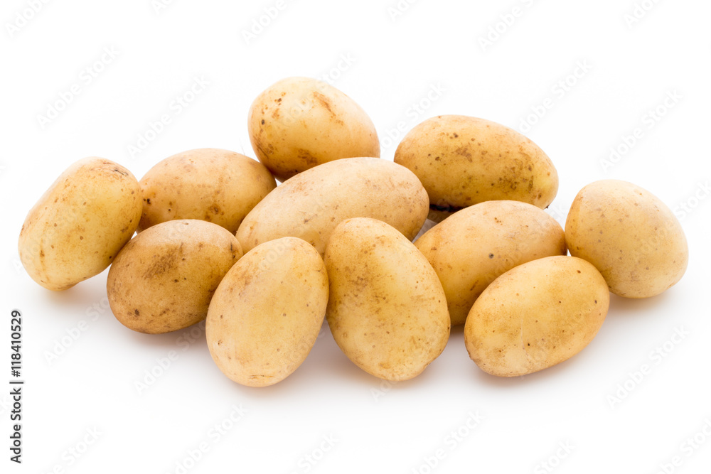 New potato isolated on white background. New potato isolated on white background.