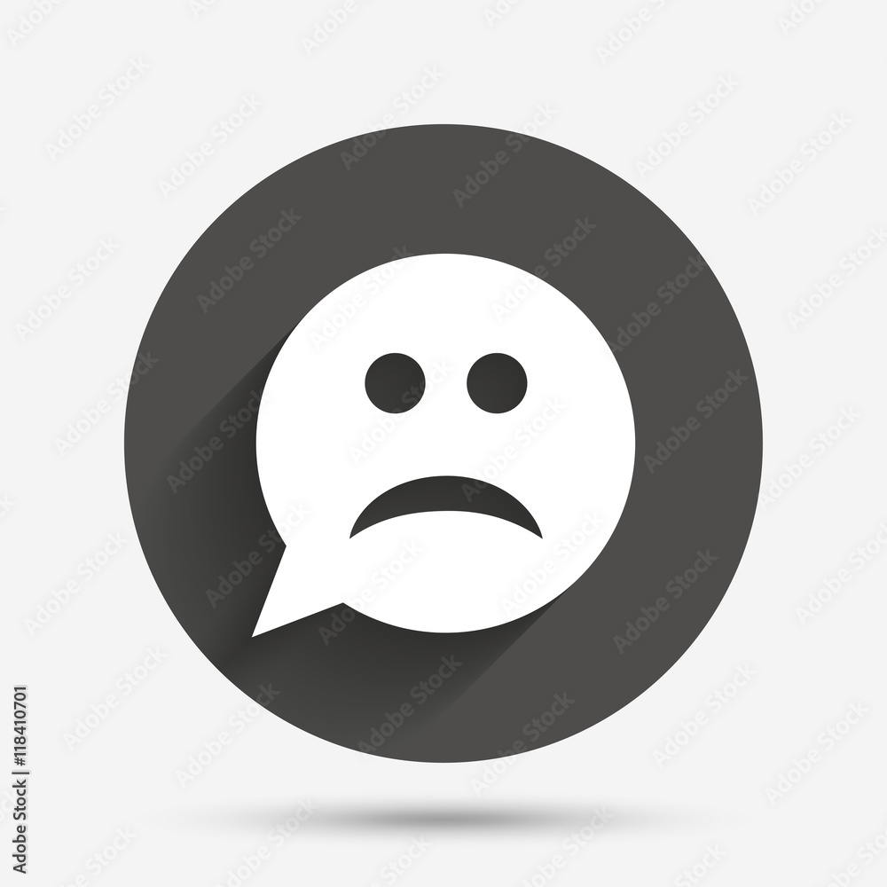 Fototapeta premium Sad face sign icon. Sadness symbol.