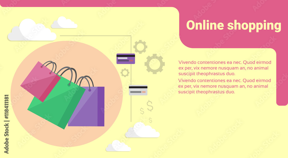 Online Shopping Banner Ecommerce Concept Online Shopping Banner Ecommerce Concept