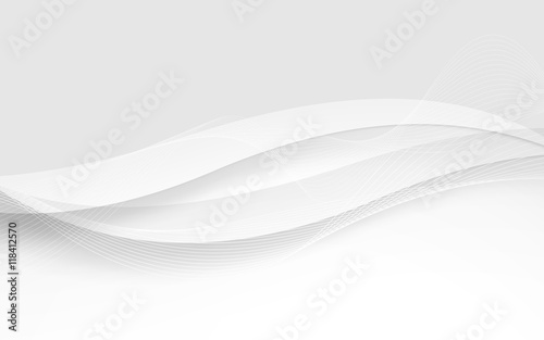Abstract white waves. Vector Illustration