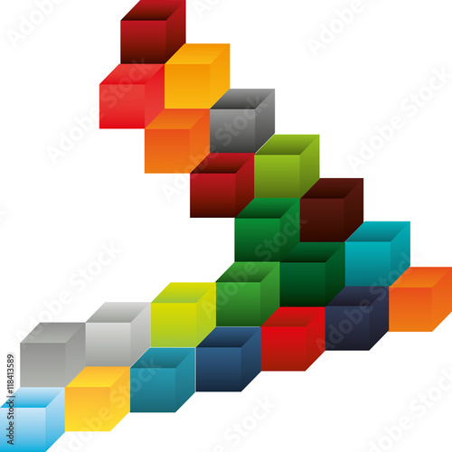 flat abstract cube pattern background design vector illustration